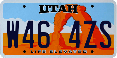 UT license plate W464ZS