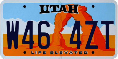 UT license plate W464ZT