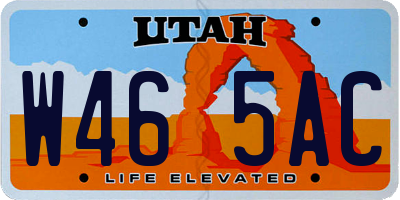 UT license plate W465AC