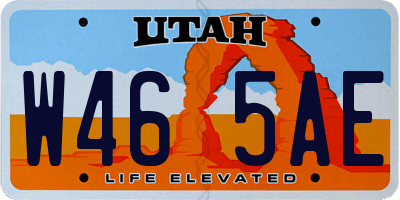 UT license plate W465AE