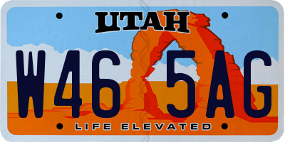 UT license plate W465AG