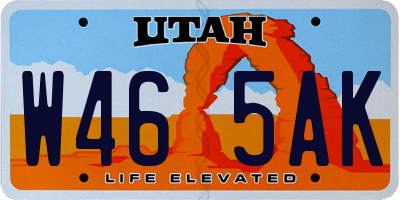 UT license plate W465AK