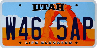 UT license plate W465AP