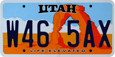 UT license plate W465AX