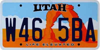 UT license plate W465BA