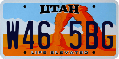 UT license plate W465BG