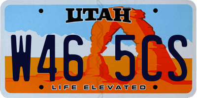 UT license plate W465CS