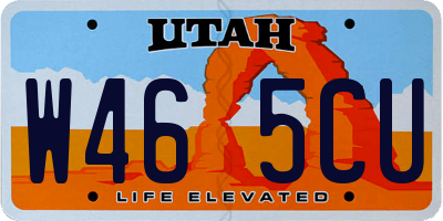 UT license plate W465CU
