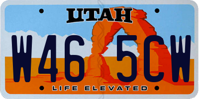UT license plate W465CW