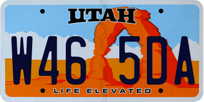 UT license plate W465DA