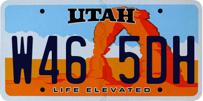 UT license plate W465DH