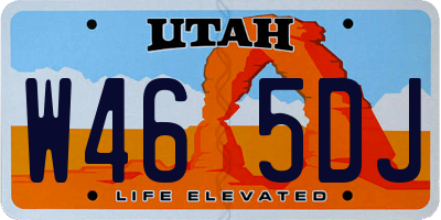 UT license plate W465DJ