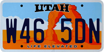 UT license plate W465DN