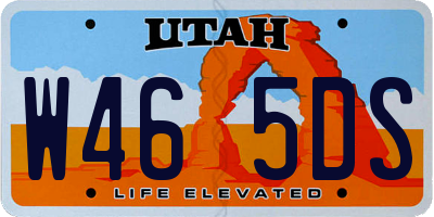 UT license plate W465DS