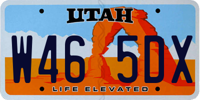 UT license plate W465DX