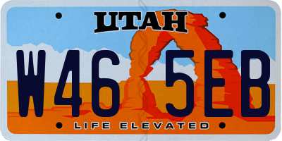 UT license plate W465EB