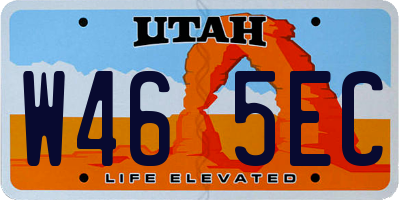 UT license plate W465EC