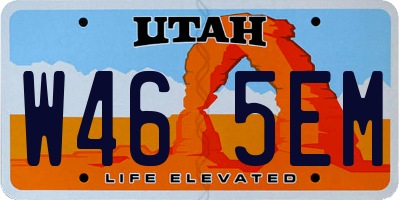 UT license plate W465EM