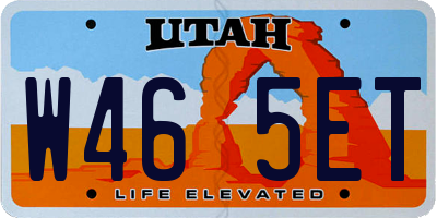 UT license plate W465ET