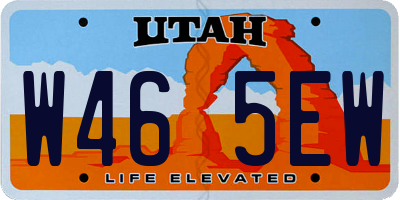 UT license plate W465EW