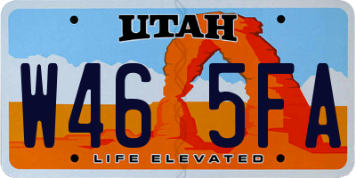 UT license plate W465FA