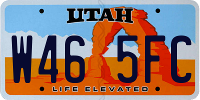 UT license plate W465FC