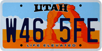 UT license plate W465FE