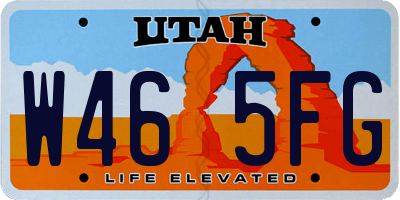 UT license plate W465FG