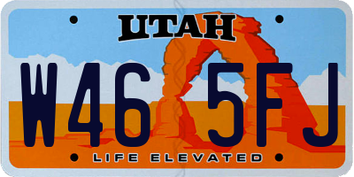 UT license plate W465FJ