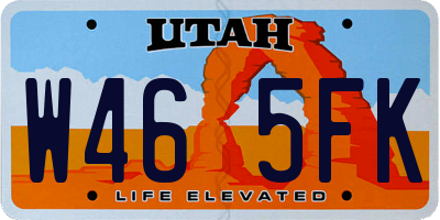 UT license plate W465FK