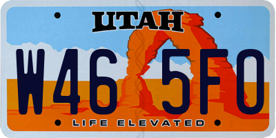 UT license plate W465FO