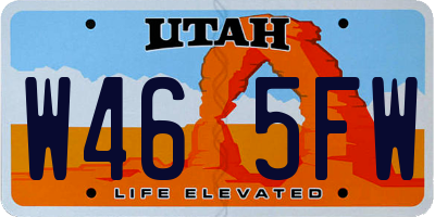 UT license plate W465FW