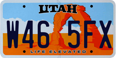 UT license plate W465FX