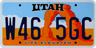 UT license plate W465GC