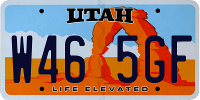 UT license plate W465GF