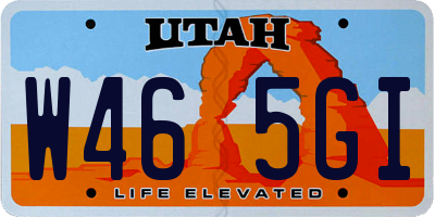 UT license plate W465GI