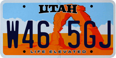 UT license plate W465GJ