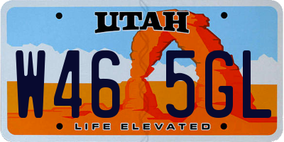 UT license plate W465GL