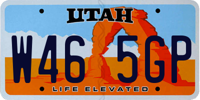 UT license plate W465GP