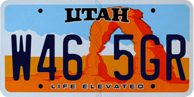 UT license plate W465GR