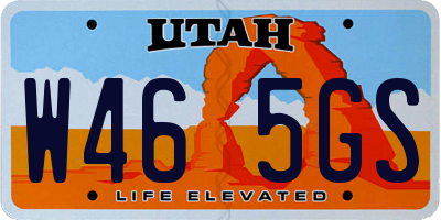 UT license plate W465GS