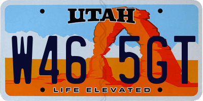 UT license plate W465GT