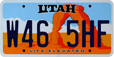 UT license plate W465HF
