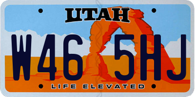 UT license plate W465HJ