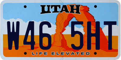 UT license plate W465HT