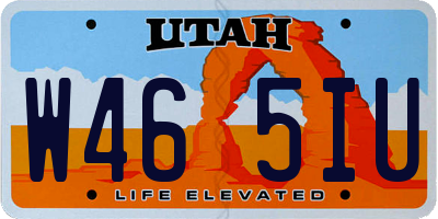 UT license plate W465IU