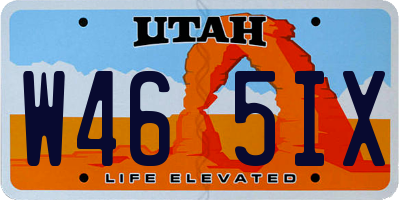 UT license plate W465IX