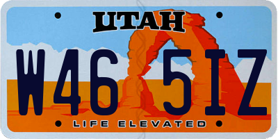 UT license plate W465IZ