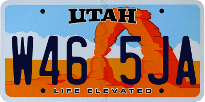 UT license plate W465JA