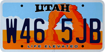 UT license plate W465JB